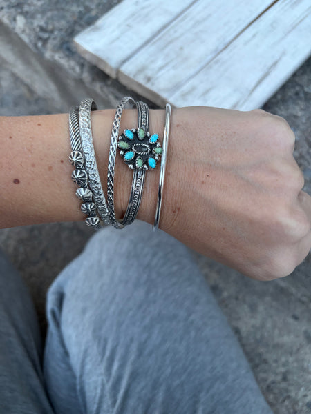 Turquoise cluster stacker bracelets