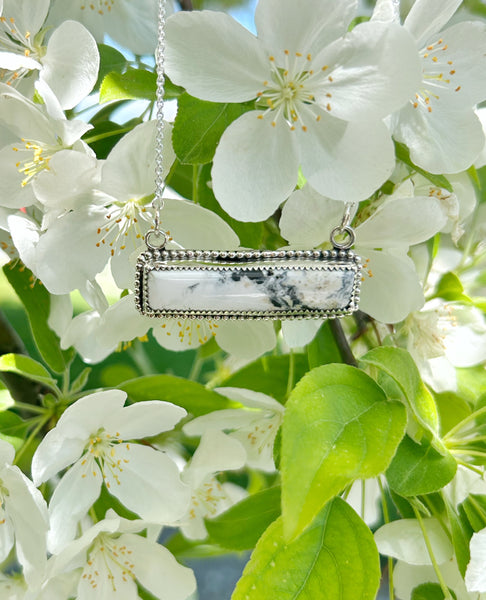 White buffalo bar necklace