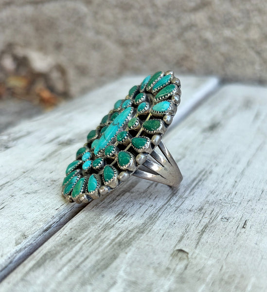 Turquoise cluster ring