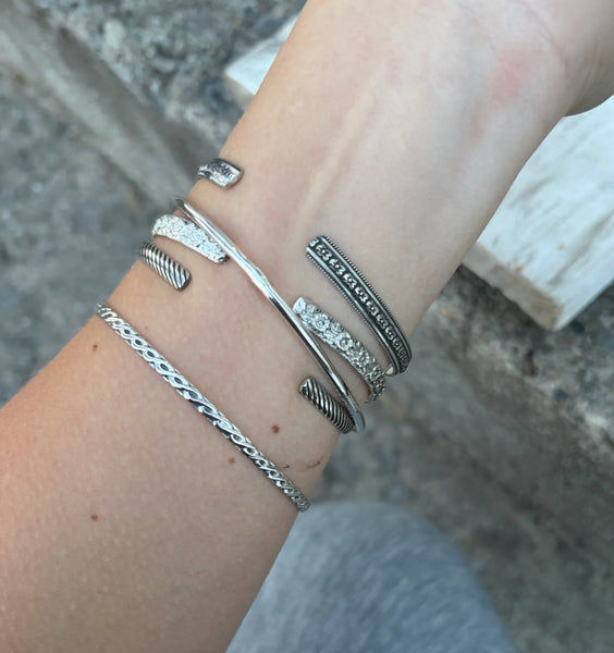 Turquoise cluster stacker bracelets