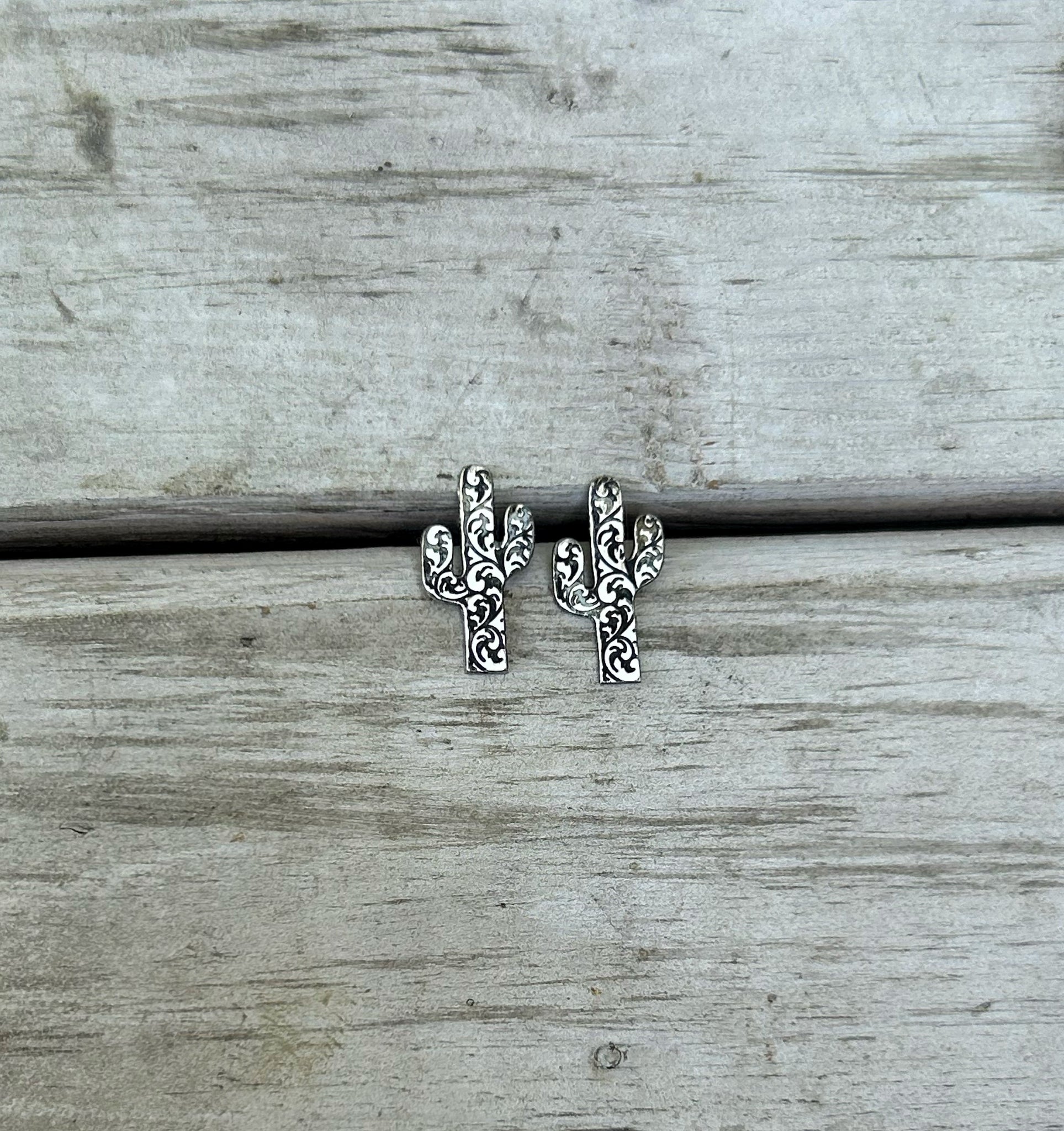 Sterling cactus studs