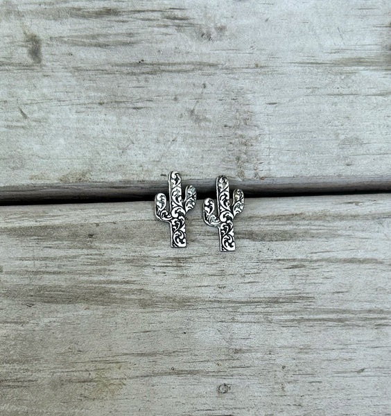 Sterling cactus studs