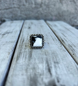 Square white buffalo ring