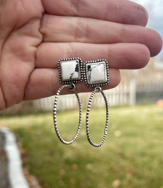 White buffalo earring