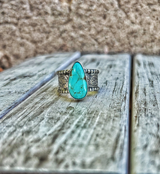 Engraved turquoise
