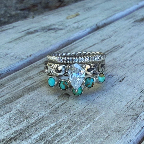 Pear moissanite diamond