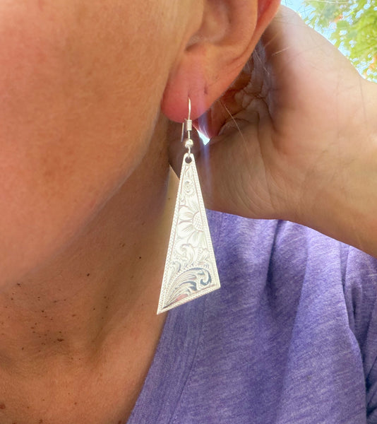 Silver dangle earring
