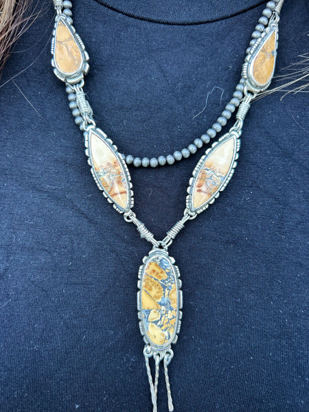 Yellow jasper lariat