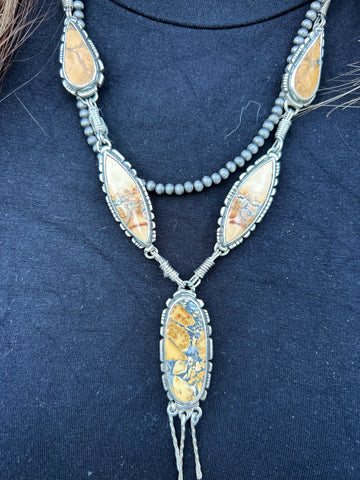 Yellow jasper lariat
