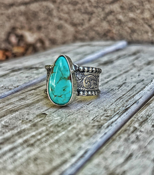 Engraved turquoise