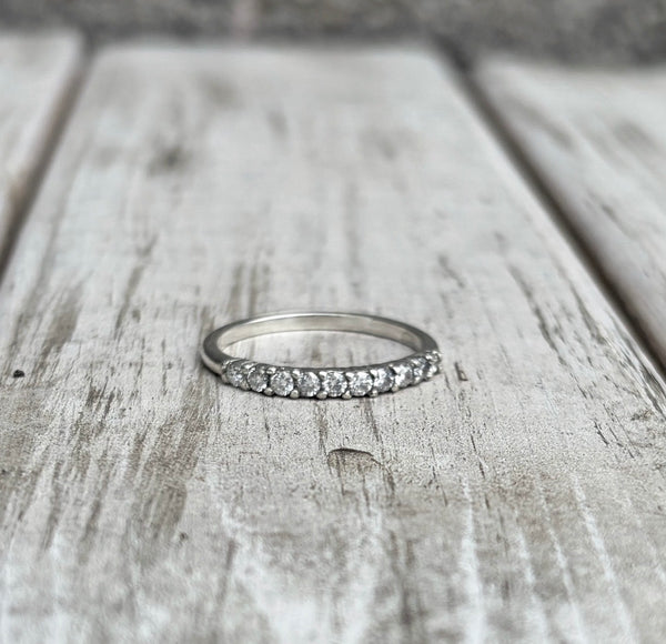 Asscher moissanite band