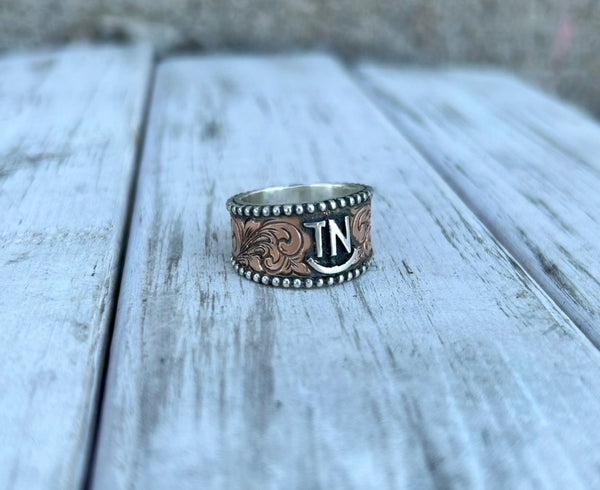 Copper brand ring