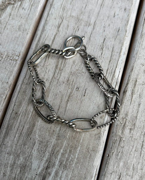Boho silver bracelet