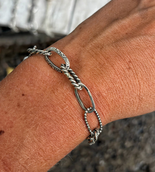Boho silver bracelet