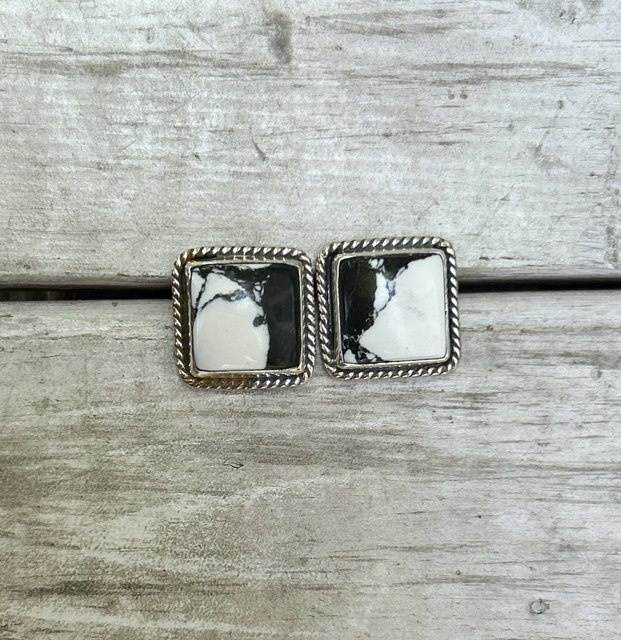 White buffalo earrings