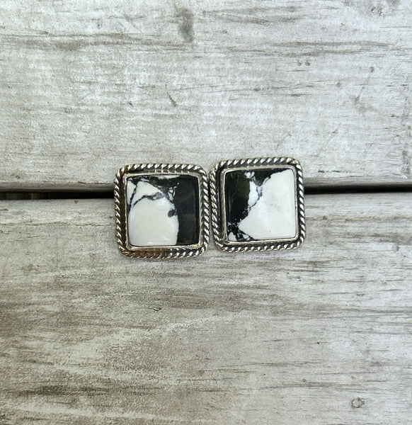 White buffalo earrings