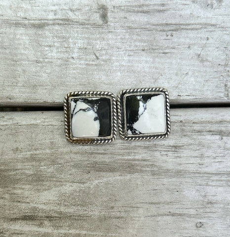 White buffalo earrings