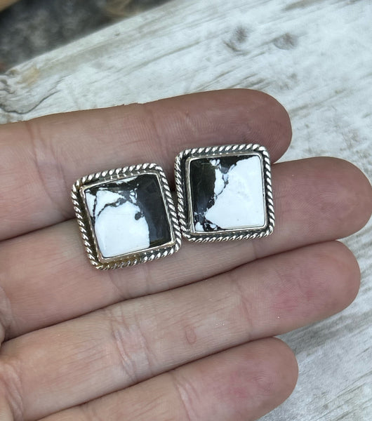 White buffalo earrings