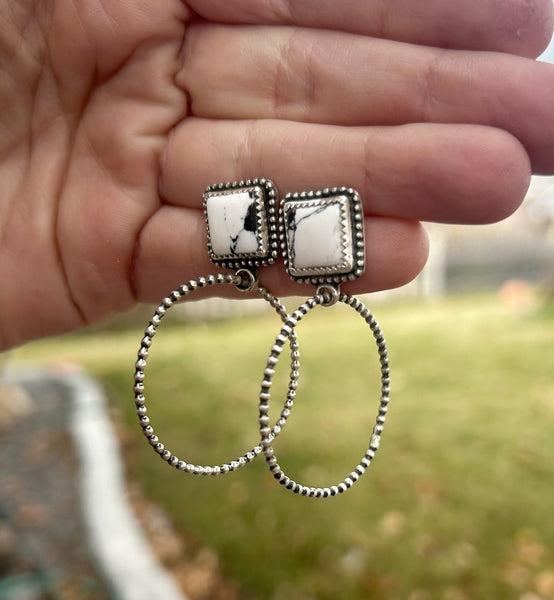 White buffalo earring