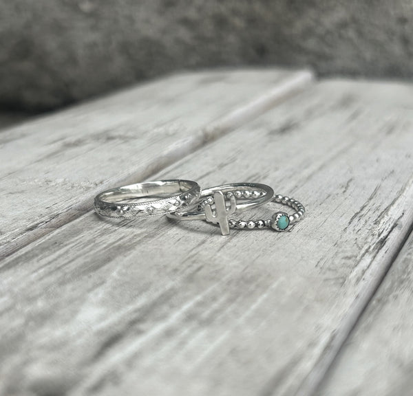 Turquoise and cactus stackers