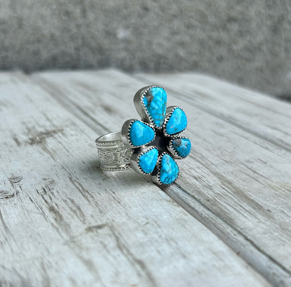 Turquoise cluster ring