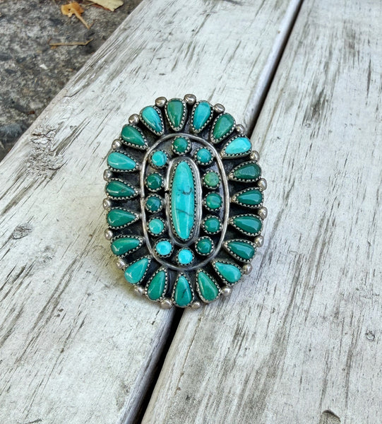 Turquoise cluster ring