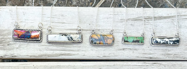 Turquoise bar necklace
