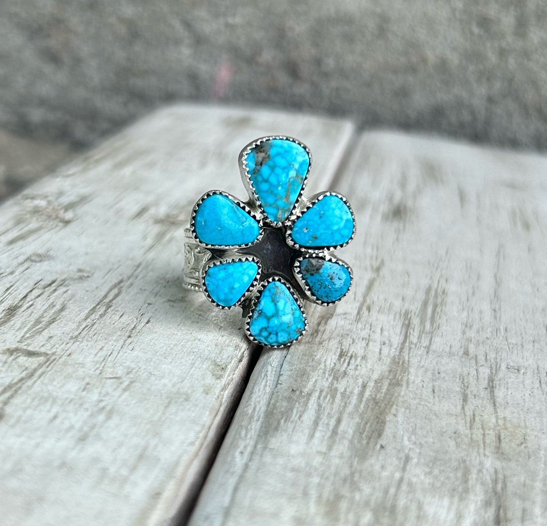 Turquoise cluster ring