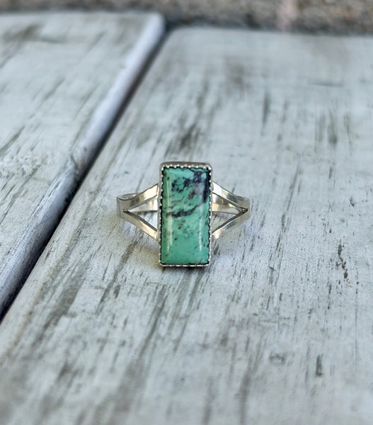 Rectangle turquoise ring
