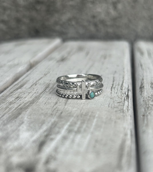 Turquoise and cactus stackers