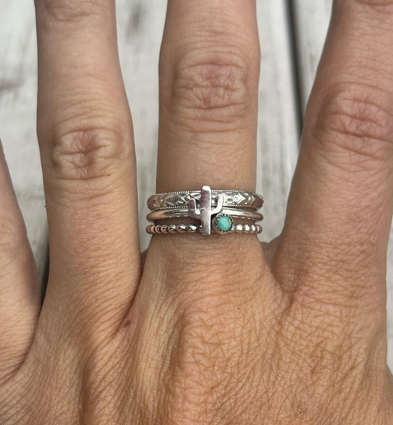 Turquoise and cactus stackers