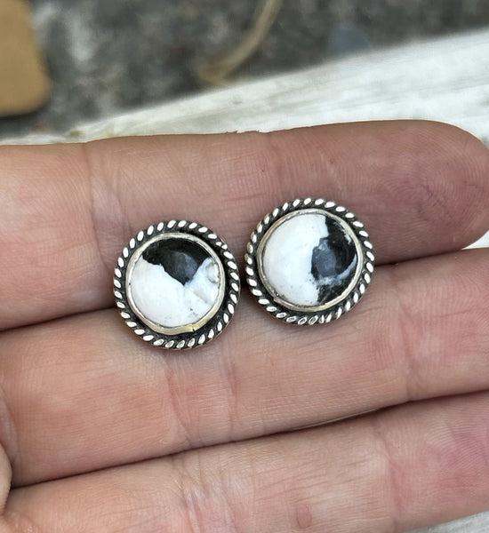 White buffalo earrings