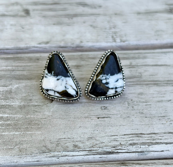 White buffalo earrings
