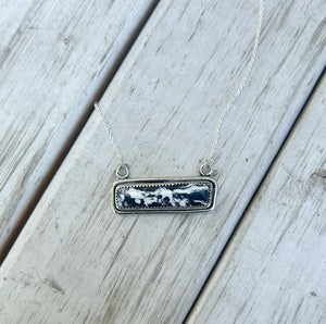 White buffalo bar necklace