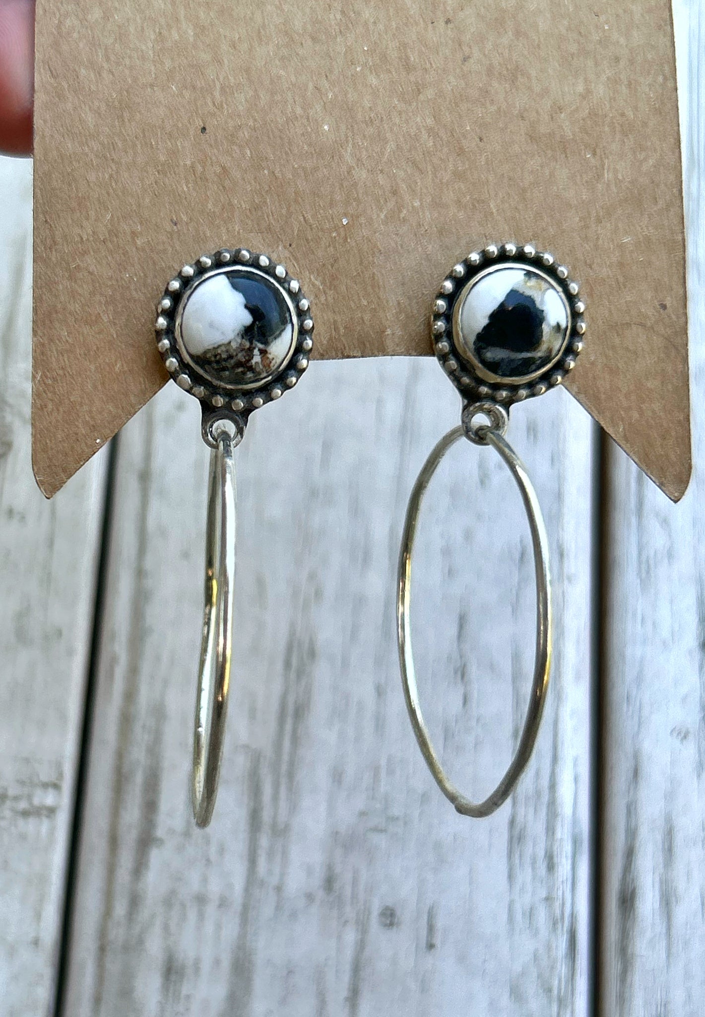 White buffalo earrings