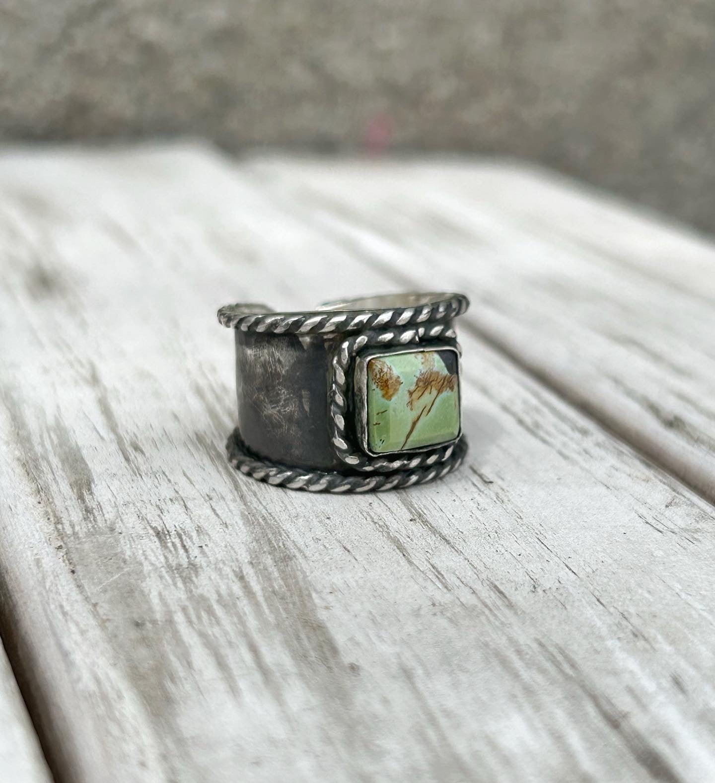 Antiqued turquoise ring