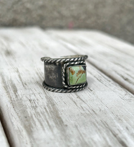 Antiqued turquoise ring